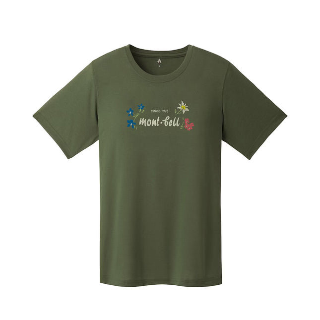 日本 Montbell 1114794 Wickron Tee WSSwiss Flowers 女裝純棉上衣