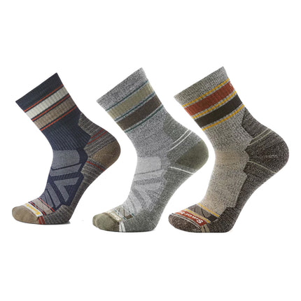 美國 Smartwool Hike Light CushionStriped Mid Crew Socks Men's 男裝行山襪