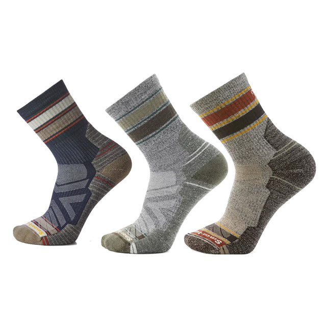 美國 Smartwool Hike Light CushionStriped Mid Crew Socks Men's 男裝行山襪