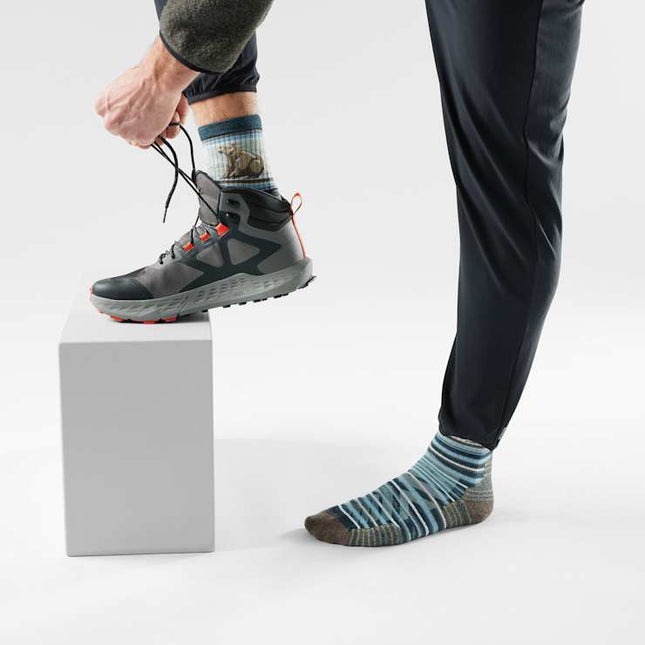 美國 Smartwool Hike Targeted CushionBear Stripe Mid Crew Socks Men's男裝行山襪