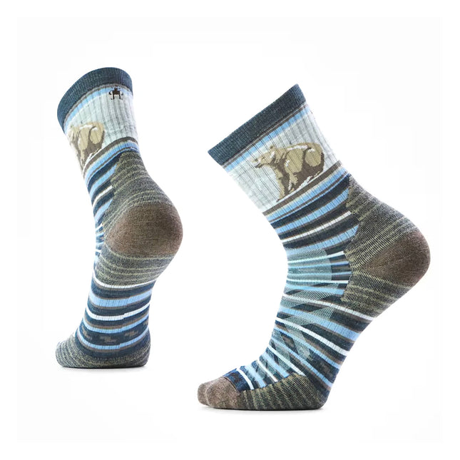 美國 Smartwool Hike Targeted CushionBear Stripe Mid Crew Socks Men's男裝行山襪