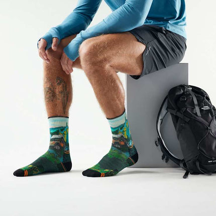 美國 Smartwool Hike Targeted CushionTrail Trekker Print Crew Socks Men's男裝行山襪
